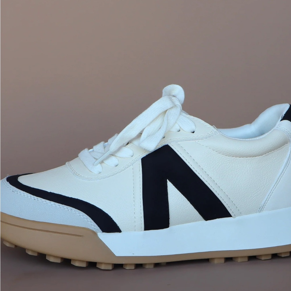 MIA Cream and Black Athletic Shoes